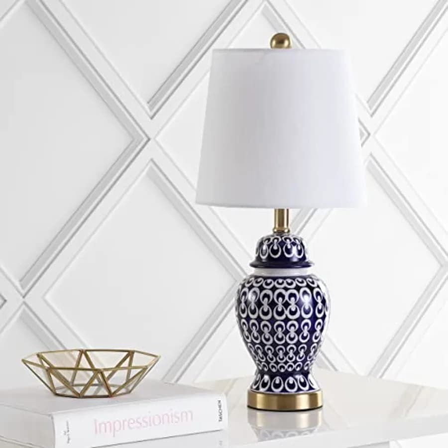 Collezione di illuminazione Torence Plated Gold Lampada da tavolo da 18 pollici per camera da letto, soggiorno, ufficio, comodino, lampada da tavolo, lampadina LED inclusa