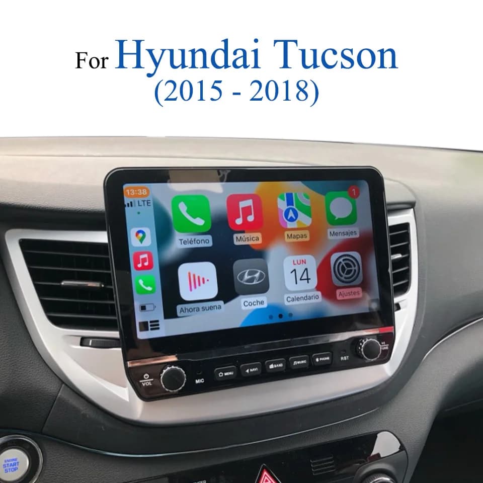 Autoradio Carplay Android 14.0 8 Core 8G RAM GPS Navigatore Stereo Audio Video Musica HU per Hyundai Tucson IX35 2015 - 2018