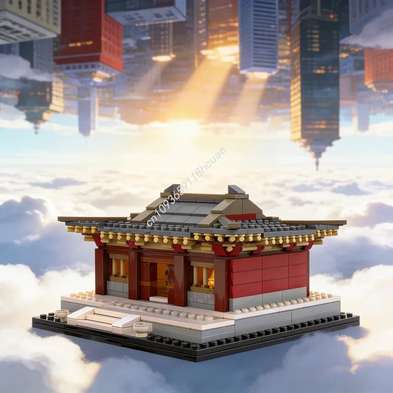 650 Pezzi MOC Grande Sala del Buddha Tempio NanChan, Modello Architettonico, Blocchi da Costruzione, Giocattolo Educativo, Regalo di Natale