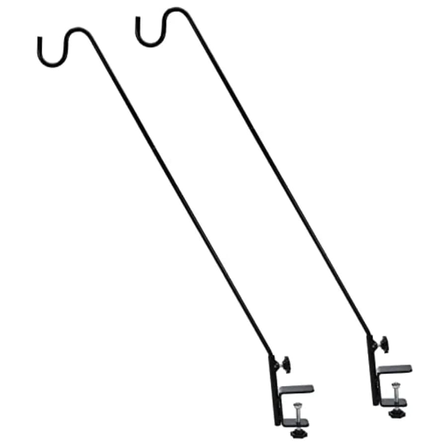 Heavy Duty Deck Hook 32, 2 Pack Adjustable Deck Railling Hook for Hanging Bird Feeder, Plants, Suet Baskets, Wind Chimes, Lante
