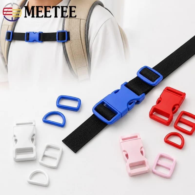 5/10/20Sets 10-25mm Plastic Quick Release Buckle Fastener Side Clip Clasp Dog Collar Backpack Webbing Slider Pet Harness Repair