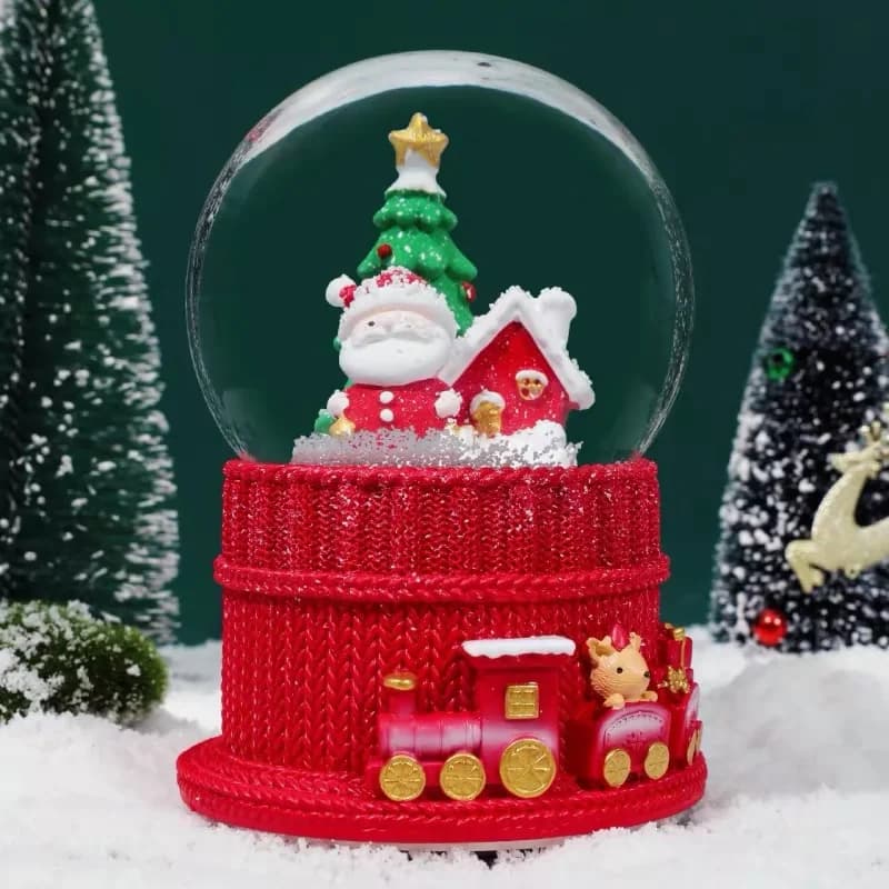 Mini sfera di cristallo natalizia impermeabile per decorazioni natalizie da tavolo per ghirlande natalizie da giardino all'aperto