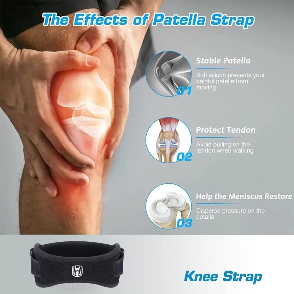 1 Paio di Fasce Regolabili per Rotula Sportiva, Ginocchiere a Compressione Ammortizzanti, Protezioni in EVA, Fascia di Supporto per Ginocchio