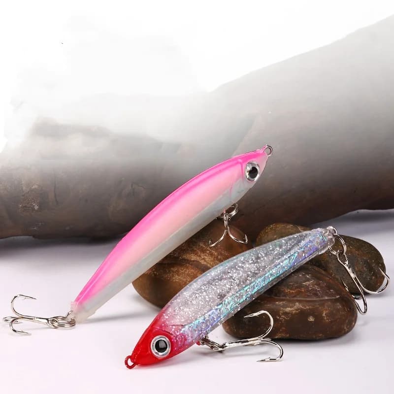 Esca da pesca in lega di zinco a fusione lunga incorporata con esca morbida 14g 8,5 cm Semplifica affondamento Esche artificiali Lotto 2 pezzi VENDITA