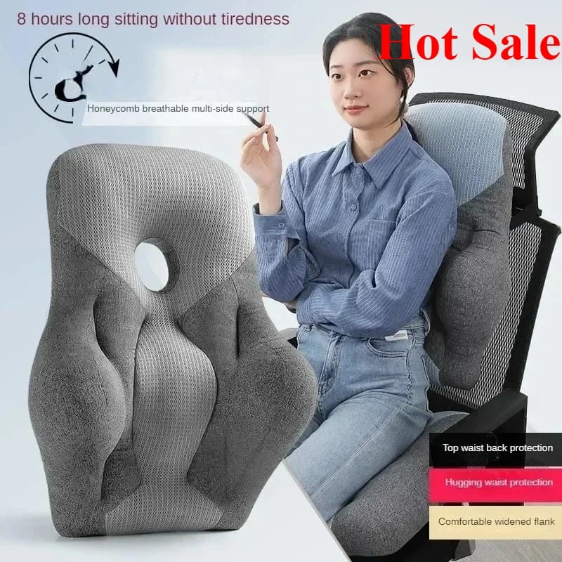 Cuscino di supporto lombare ergonomico, supporto lombare tinta unita, accessorio per schienale sedia, articoli per la casa