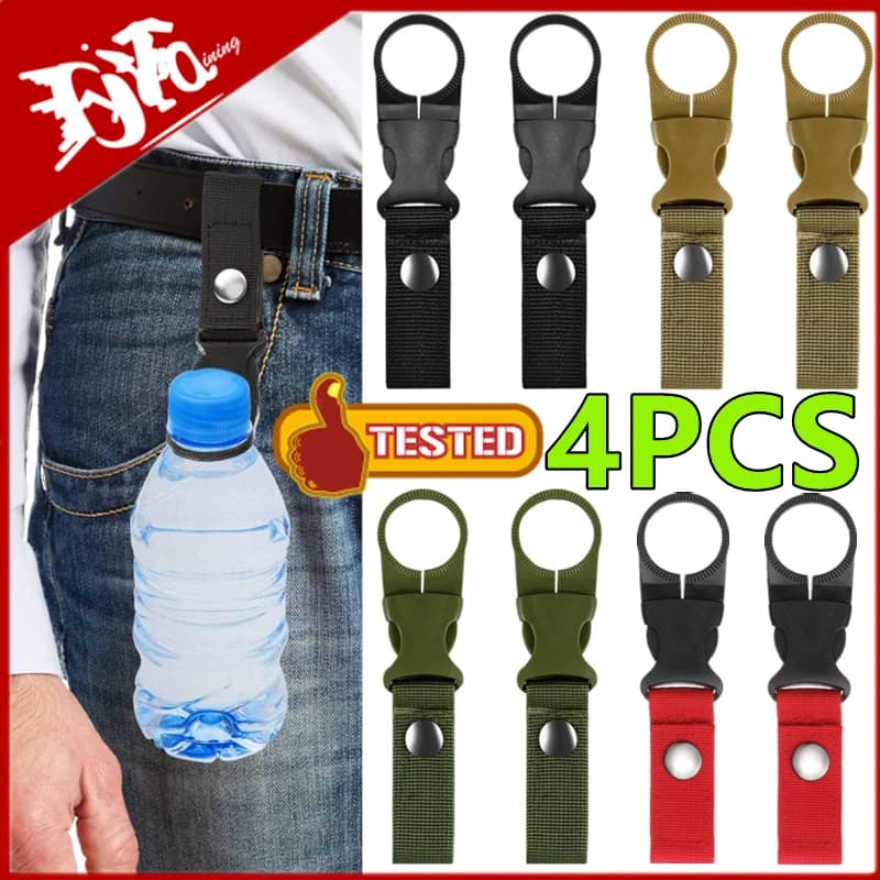 4/2/1PC tessitura fibbia gancio porta bottiglia d'acqua clip esterna militare nylon EDC arrampicata moschettone cintura zaino gancio strumenti da campo