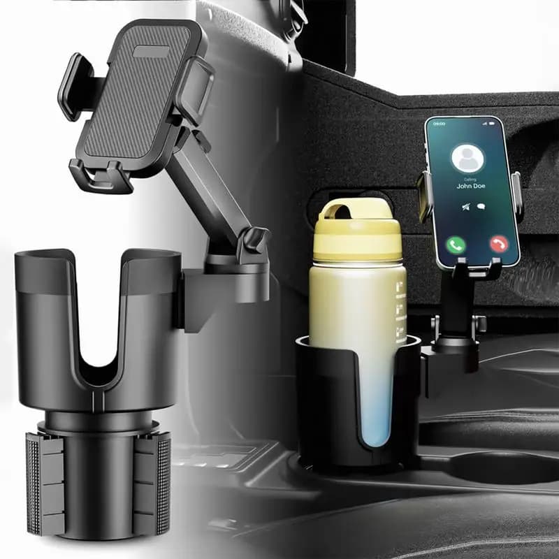 Portabicchieri per telefono per auto Portabevande per auto 2 in 1 Portabicchieri per telefono cellulare Supporto per auto Portabicchieri per auto regolabile Portabicchieri per espansore