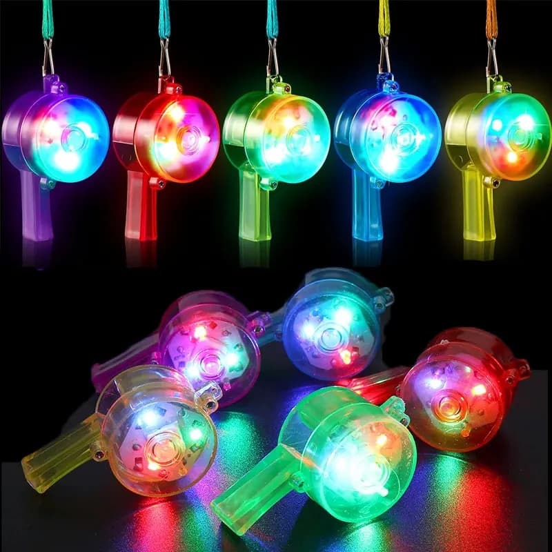 20 fischietti per bambini Fischietti luminosi Fischio illuminato a LED con cordino Collana Regali per feste di matrimonio di compleanno per bambini
