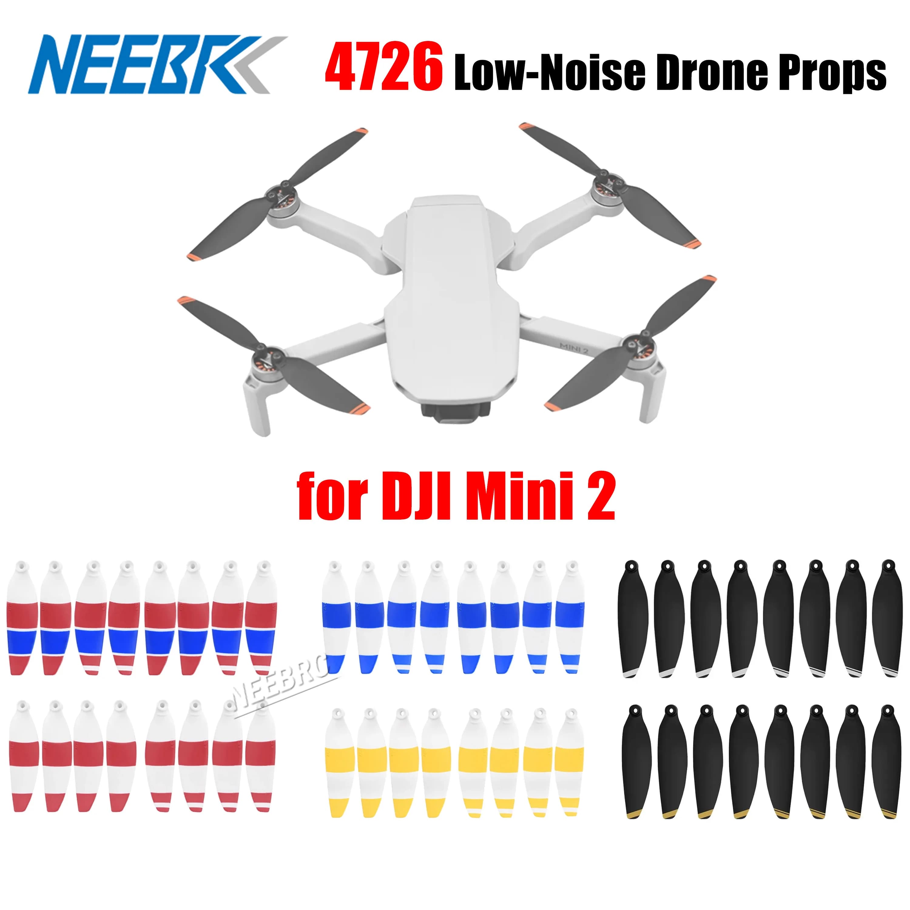8 pcs 4726FM Low Helical Helical Spinning Blade for DJI Mini 2/SE/2 SE 4K RC Racing Quadcopter Spare Parts Accessories