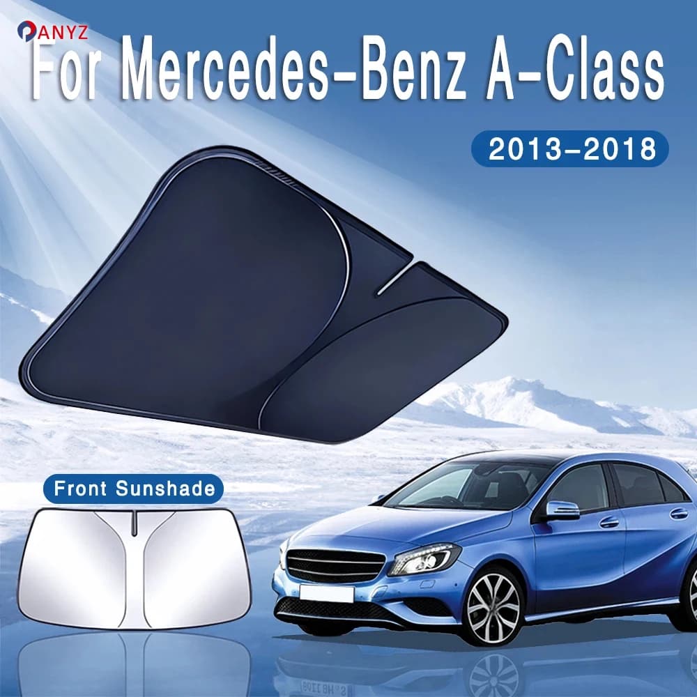 For Mercedes-Benz A-Class W176 2013~2018 Car Sun Visor Front Windshield Sunshade Heat Insulation Summer Cooling Auto Accessories