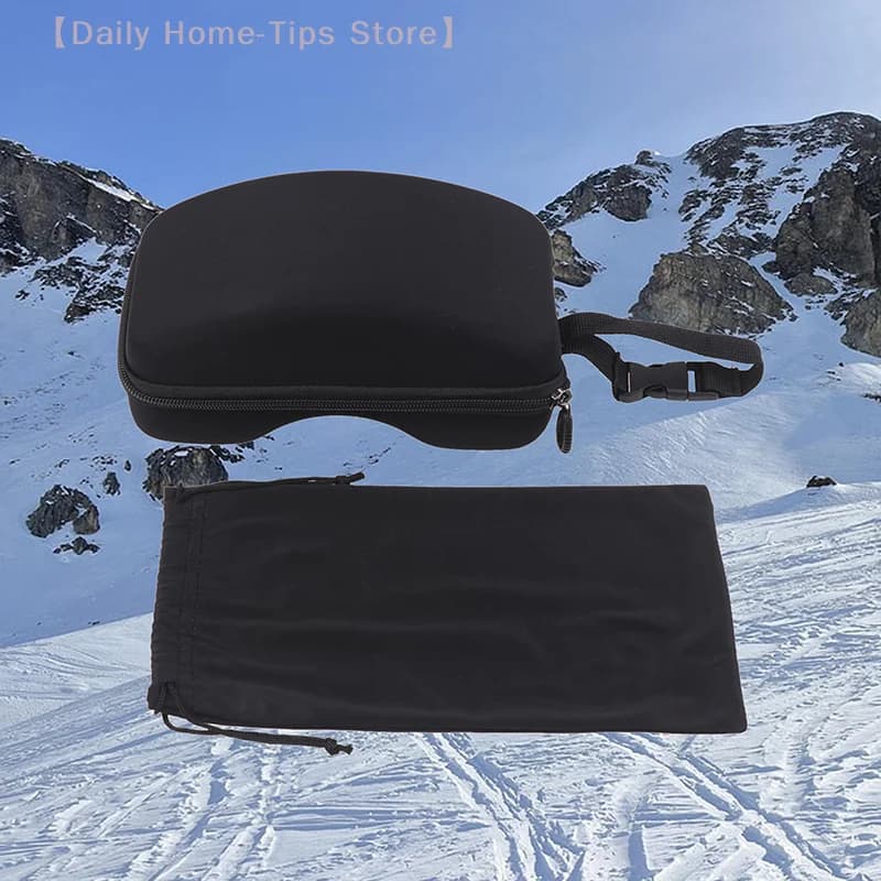 Protection Ski Eyewear Box Ski Glasses Case Eyewear Hard Shockproof Case Ski Goggles Black Nylon Bag For Storing Ski Goggles