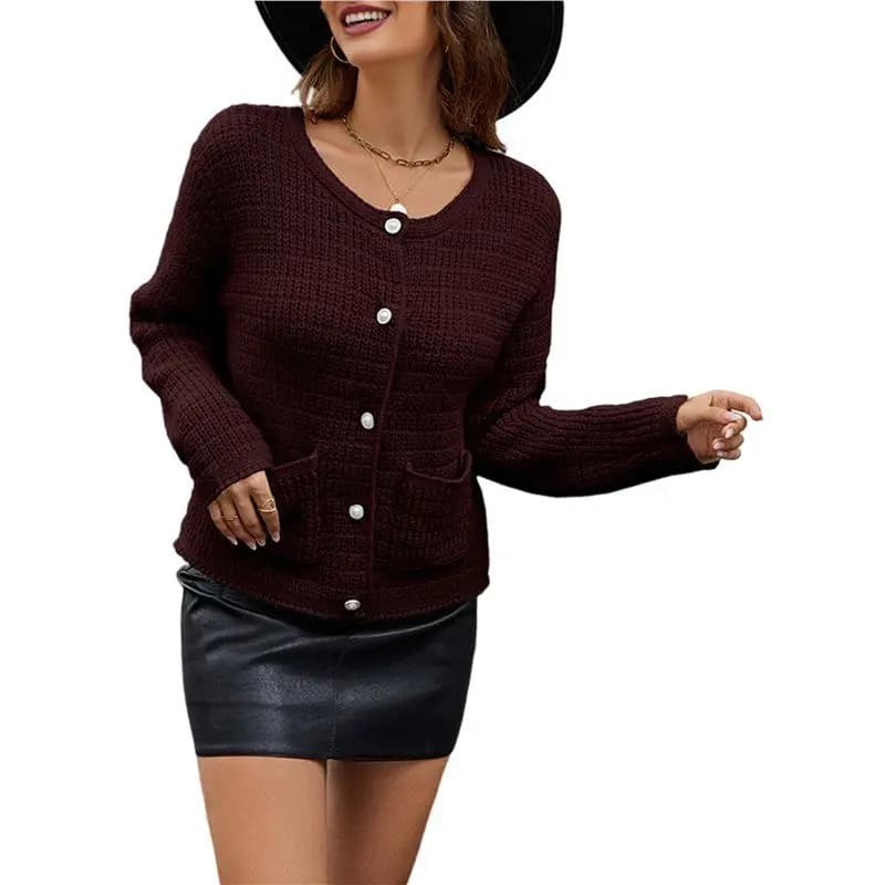 CHCH Maglioni cardigan in maglia da donna Moda autunnale Manica lunga abbottonata Giacca casual alla moda Abiti invernali