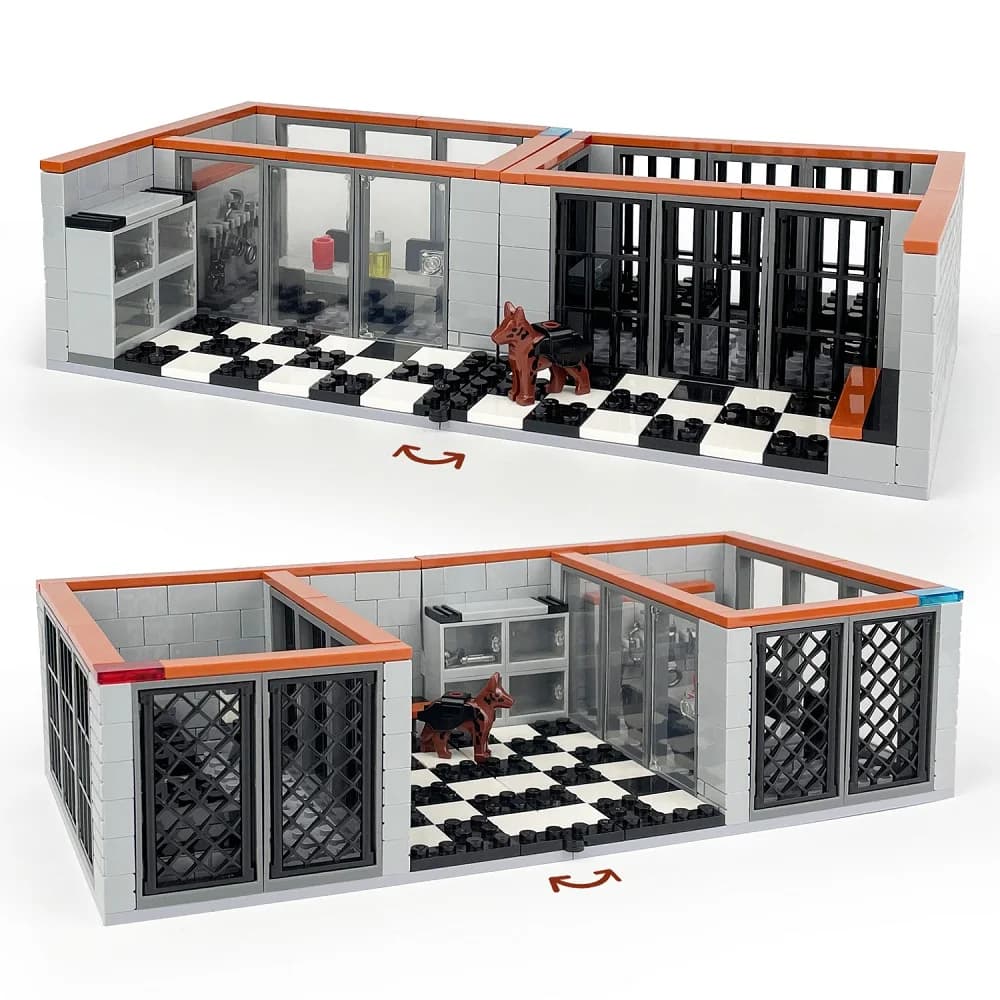 302PCS Prison City Stazione di Polizia Sala Interrogazione Mini Action Figures Set Brinquedos Accessori Building Block Giocattoli di Mattoni
