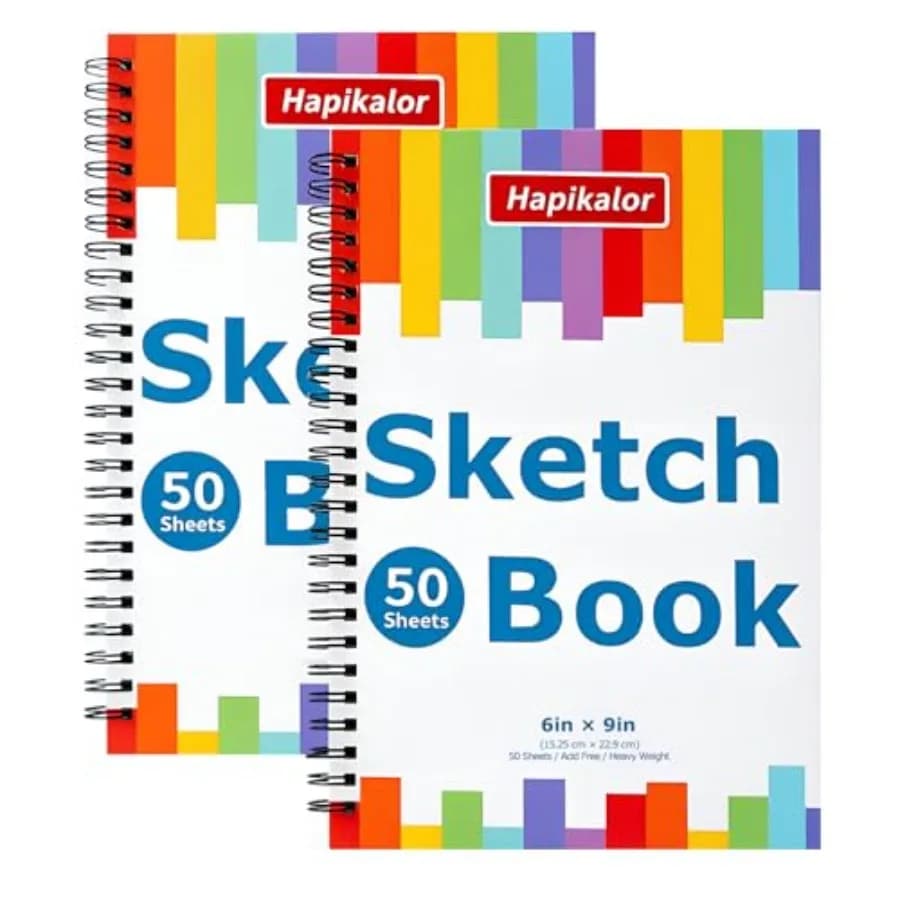 6" x 9" Sketch Book, Spiral Bound Sketch Pad, 50 Sheets 68lb/100gsm Acid-Free Drawing Paper, Art Sketchbook, Drawing Pad for Ar