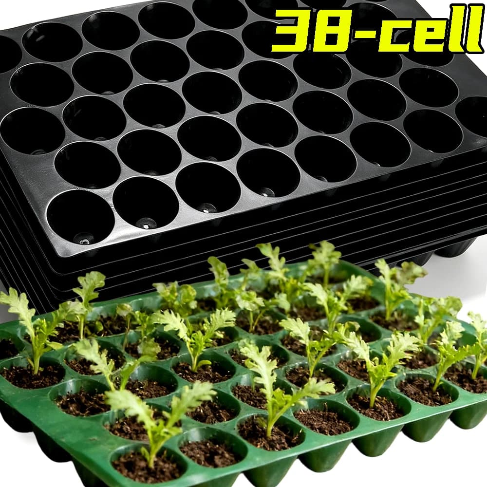 Vasi per Germinazione e Fioritura, Vassoio per Sementi da Giardino con Fori di Drenaggio, Contenitore per Propagazione, Vasi per Semenzaio con 32 Celle