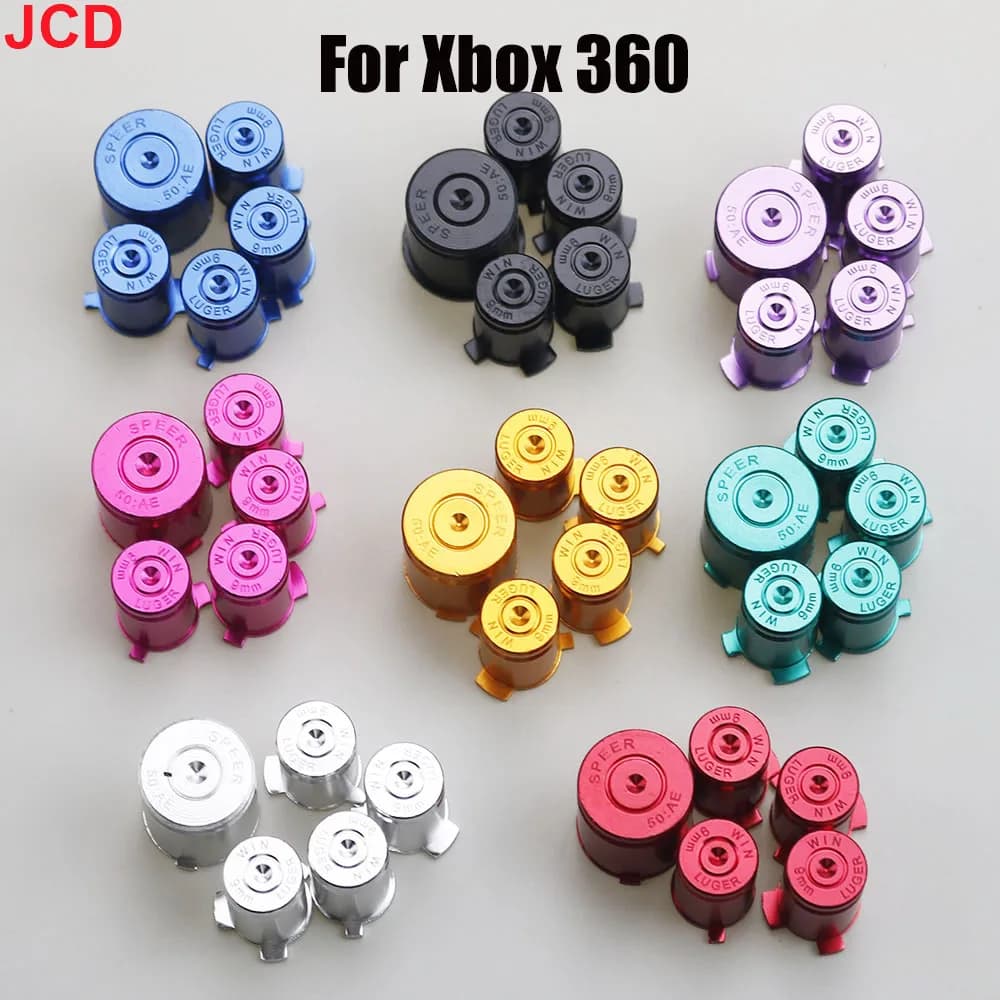 JCD 1Set Per Xbox 360 Controller Bottoni In Lega di Alluminio Metallo ABXY Proiettile Pulsante Cap Gamepad Accessori di Ricambio