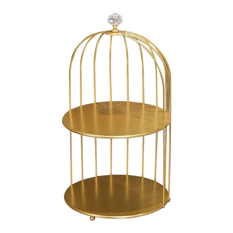 Bird Cage Design Iron Bathroom Shelf Double Layer Countertop Organizer for Cosmetics Skincare Storage Home Toilet Vanity Decor