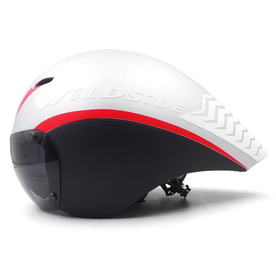 Casco da Ciclismo TT Aero Certificato CE per Triathlon e Cronometro, Ultraleggero, Modellato Integralmente, per Uomini e Donne, Regolabile 55-61