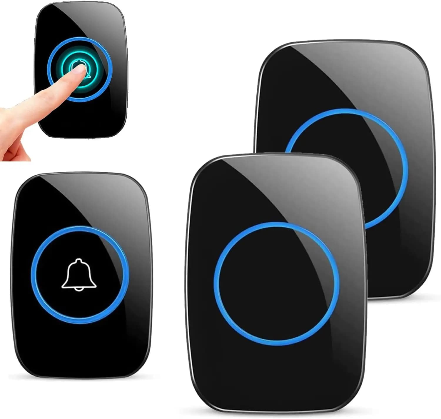 Campanello wireless intelligente all'ingrosso Spina facile da installare Pulsante touch impermeabile Campanelli luminosi a LED Campanello riposante per la casa