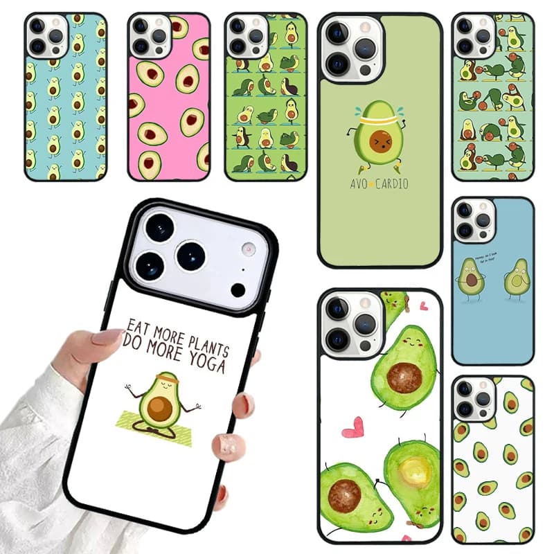Cute Avocado Fruits Phone Case For iPhone 17 16 15 14 13 12 11 Pro Max 17air Shockproof Cover Fundas