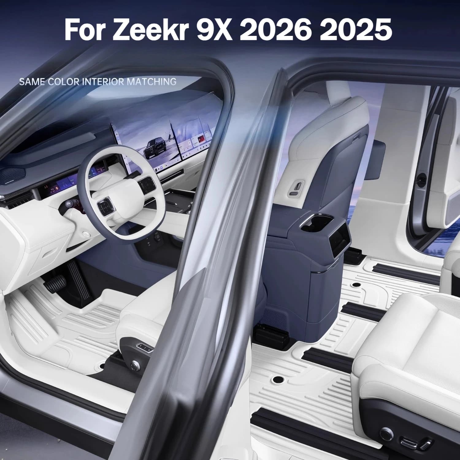 For Zeekr 9X 2026 2025 Car Floor Mats TPE Waterproof and Scratch-Resistant Full Surrounded Foot Carpet Car Interior Accessories