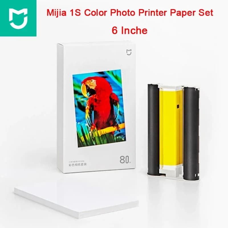 Stampante fotografica Xiaomi 1S Carta fotografica a colori Set da 80/160/240 pezzi Sublimazione ad alta definizione Carta fotografica portatile da 6 pollici portatile
