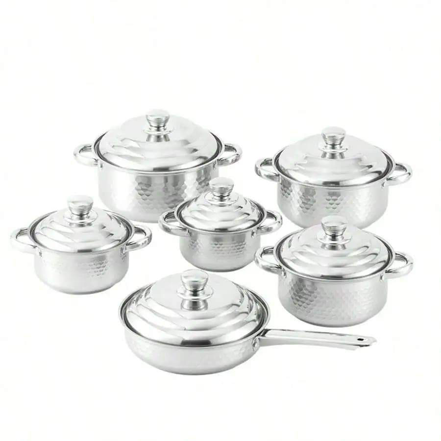 12-Piece Cookware Set, Made Of Stainless Steel, Non-Stick, Kitchen Cookware Set, Non-Stick Cooking Set, All Kinds Of Pots And Pans To Meet All Kitchen Needs, The Best And Most Practical Gift For Mom