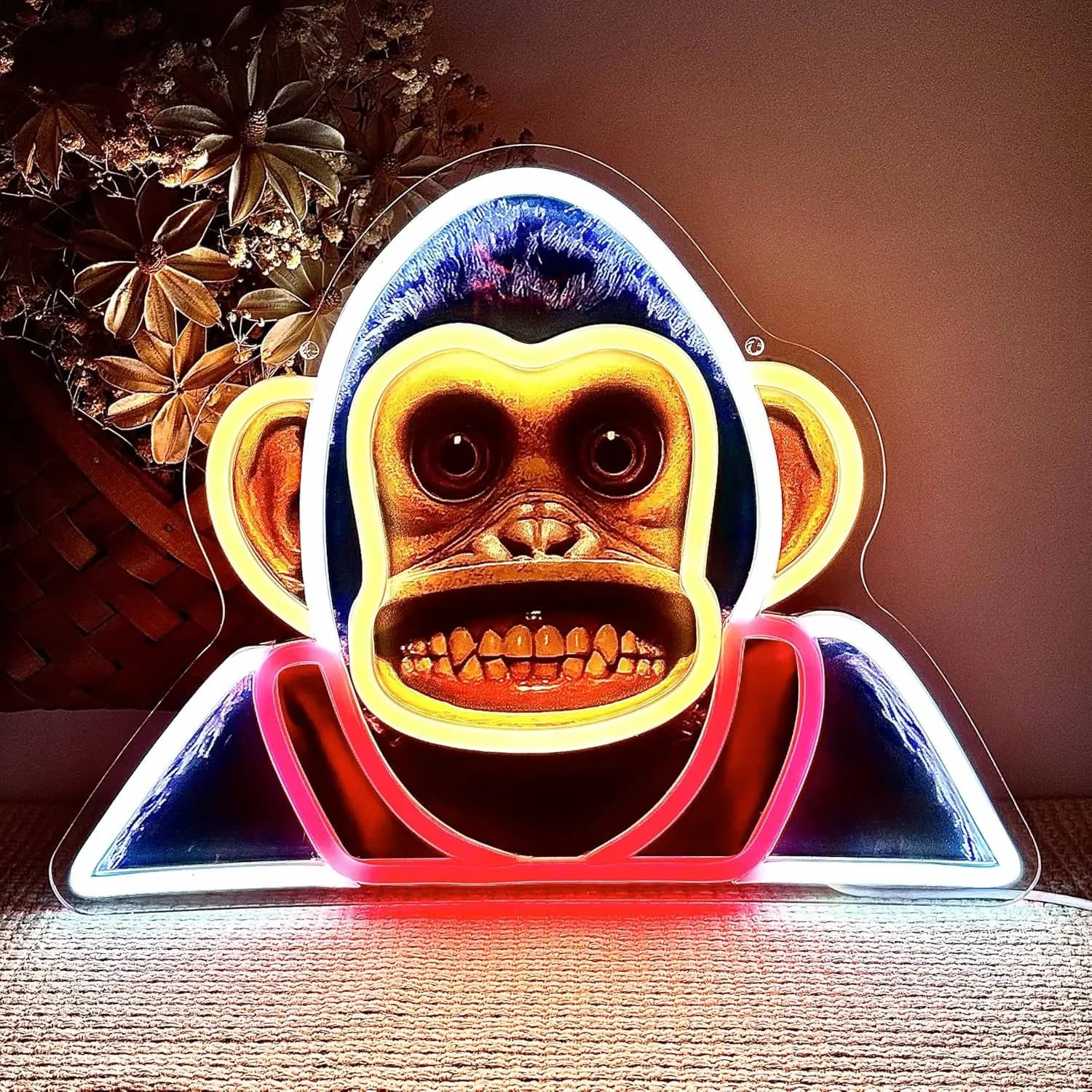 Insegna al neon scimmia USB dimmerabile LED insegna al neon decorazione da parete per sala da gioco camera da letto soggiorno bar festa regali di compleanno