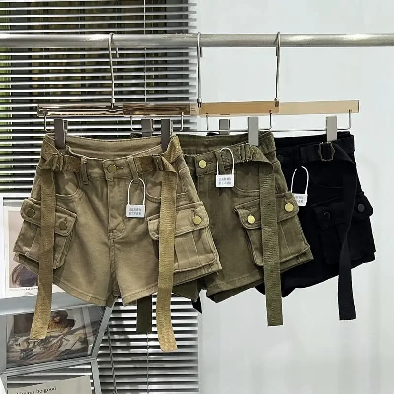 High Waist Denim Shorts Women's Slim Fit Summer Hot Pants Trendy Pocket Detail Elastic Waistband Casual Workwear Jeans