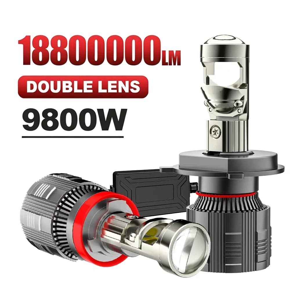 2pcs H4 Mini LED Projector Lens Canbus 9005 H11 H7 Auto Headlight Turbo Lamp Automotive Projector 6000K LED Lights for Car 12V