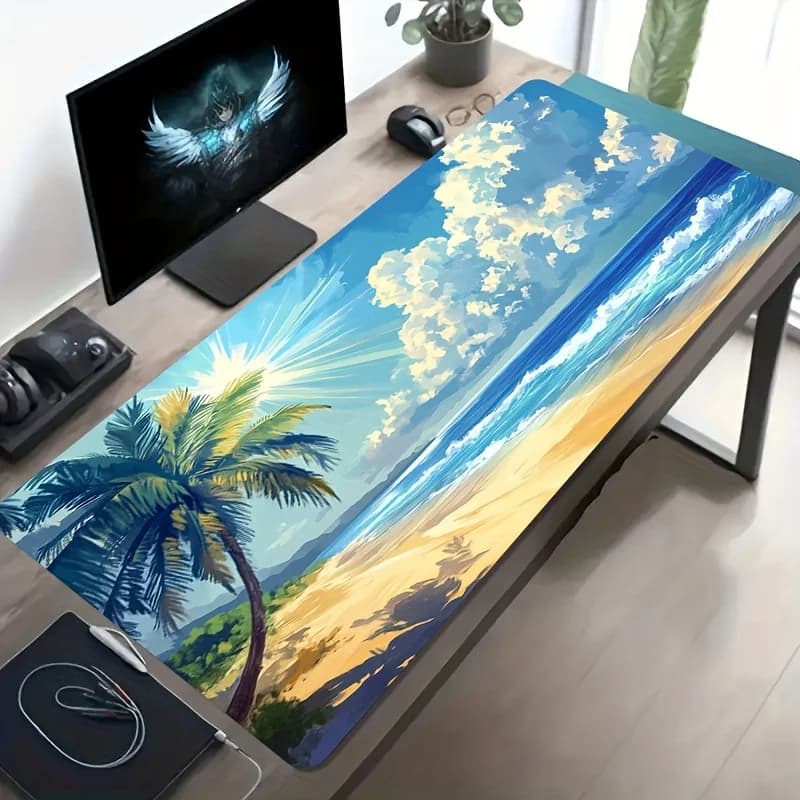 Tappetino da Scrivania per Casa e Ufficio, Mousepad da Gaming con Superficie in Tessuto, Base Antiscivolo in Gomma per PC, Laptop e Tastiera