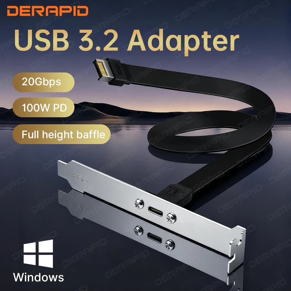 USB C Extend Cable Adapter Type E to Type C USB3.1 Converter Front Panel PC Case PCI Extension Header Data Transfer Wire 30 50CM
