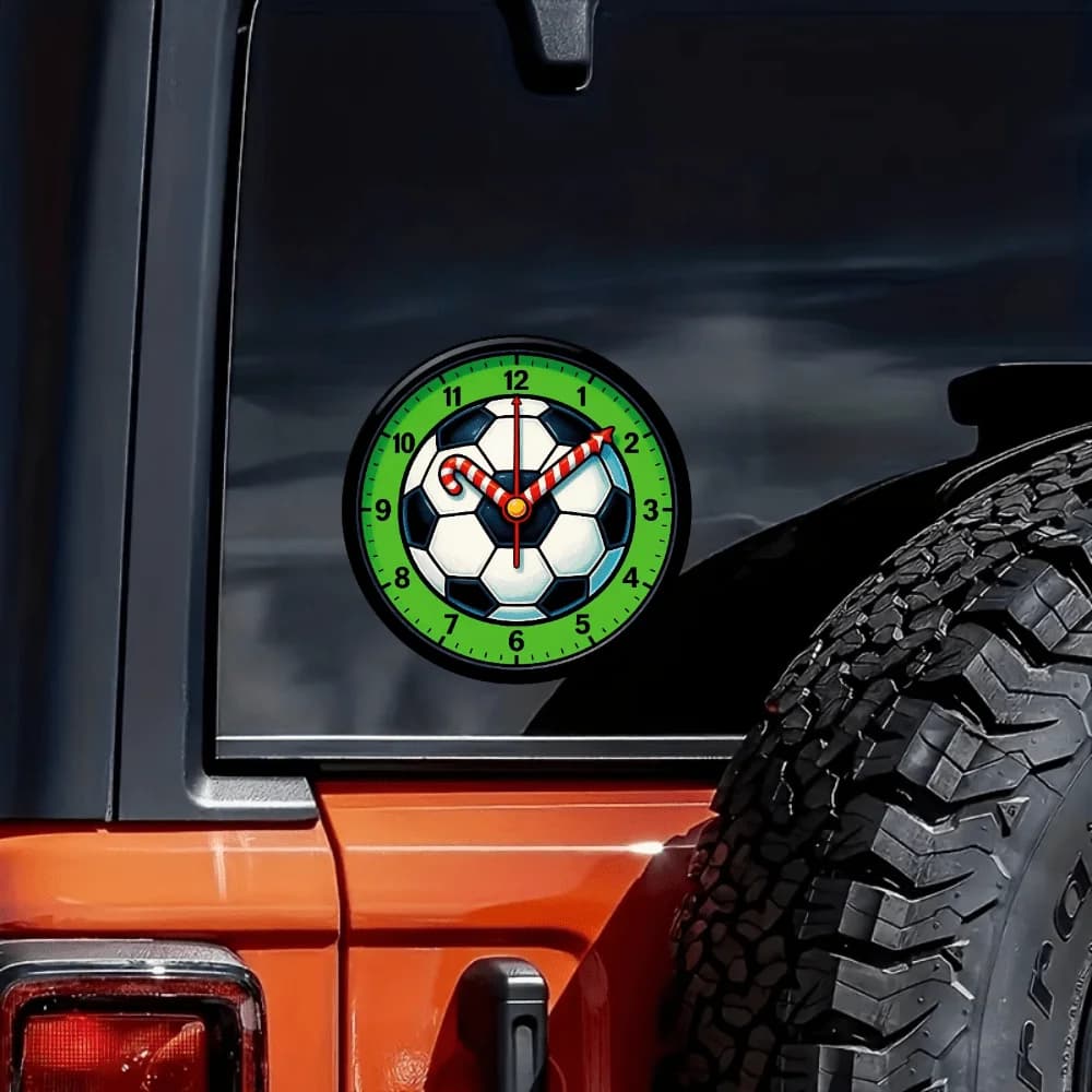 Adesivo Natalizio a Forma di Pallone da Calcio, Decalcomania in Vinile Impermeabile per Auto, Camion, Laptop, per Amanti di Sport e Festival