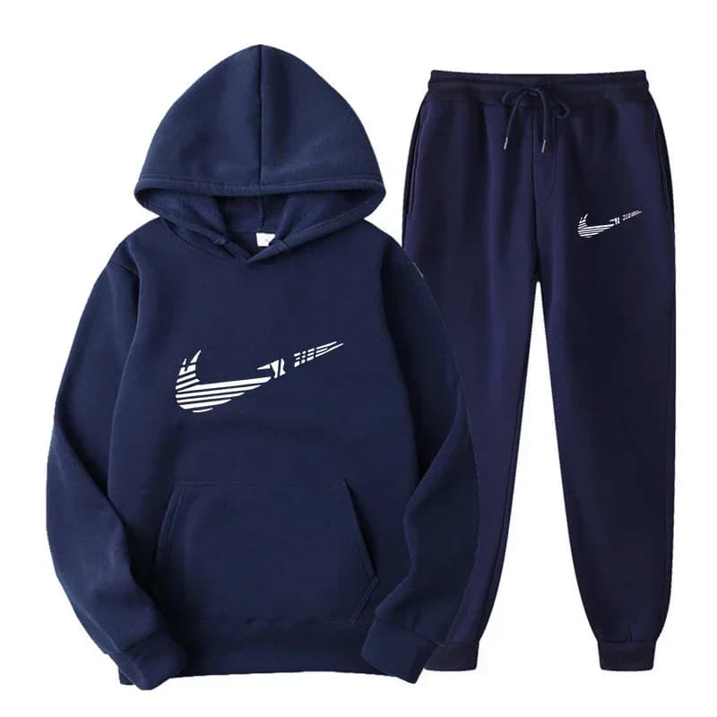 Tuta da uomo 2 pezzi: Felpa con cappuccio e pantaloni con coulisse, abbigliamento sportivo da corsa per uomo e donna, caldo per autunno e inverno