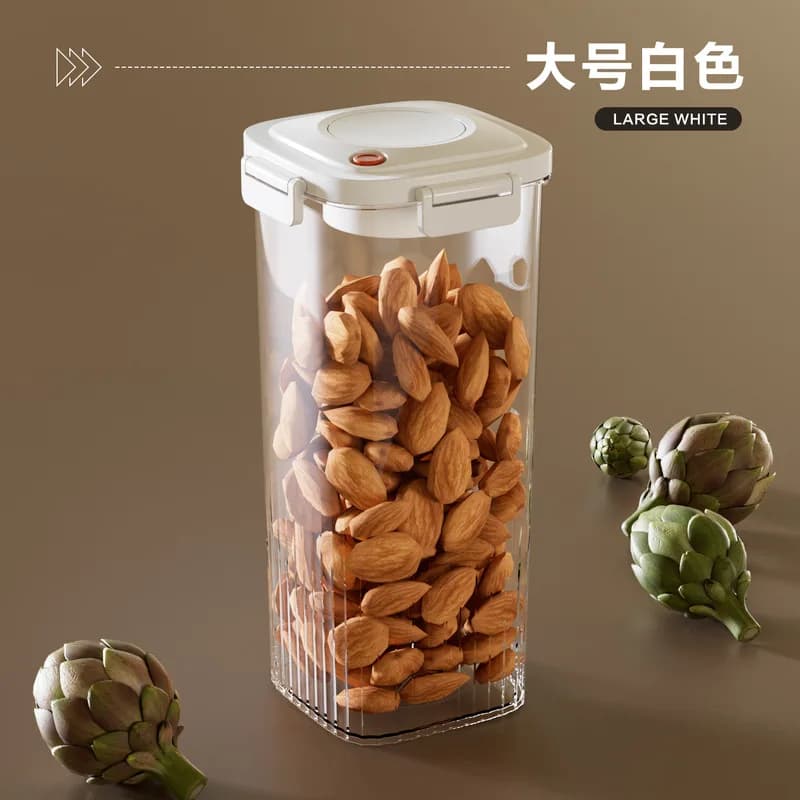 Airtight Vacuum Food Storage Containers BPA Free Plastic Sealed Jars with Lock Lids for Kitchen Cereal Grains Nuts Coffee Beans