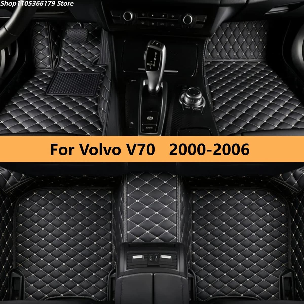 Tappetini Auto in Pelle per Volvo V70 2000-2006, Set Completo di Tappeti e Moquette per Auto