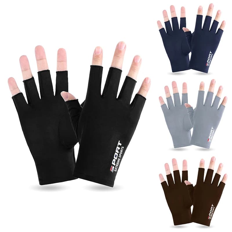 Fishing Gloves Breathable Cycling Hiking Glove Anti-UV Fishing Gloves Men Ice Silk Sun Proction Driving Glove