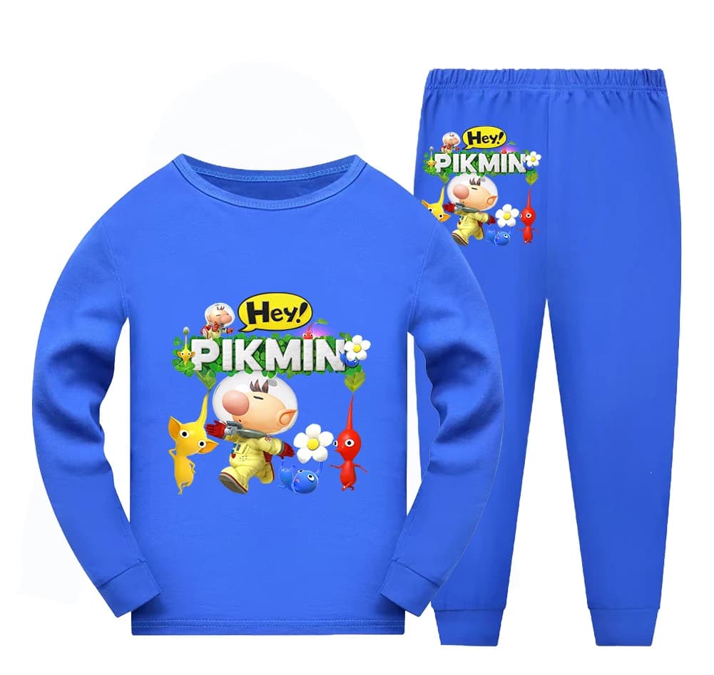 Pikmin Wiki Boys Pyjamas Sets Cotton Girls Pajamas Suit Spring Long Sleeve Children's Clothing Sleepwear for Kids 2-16 Years