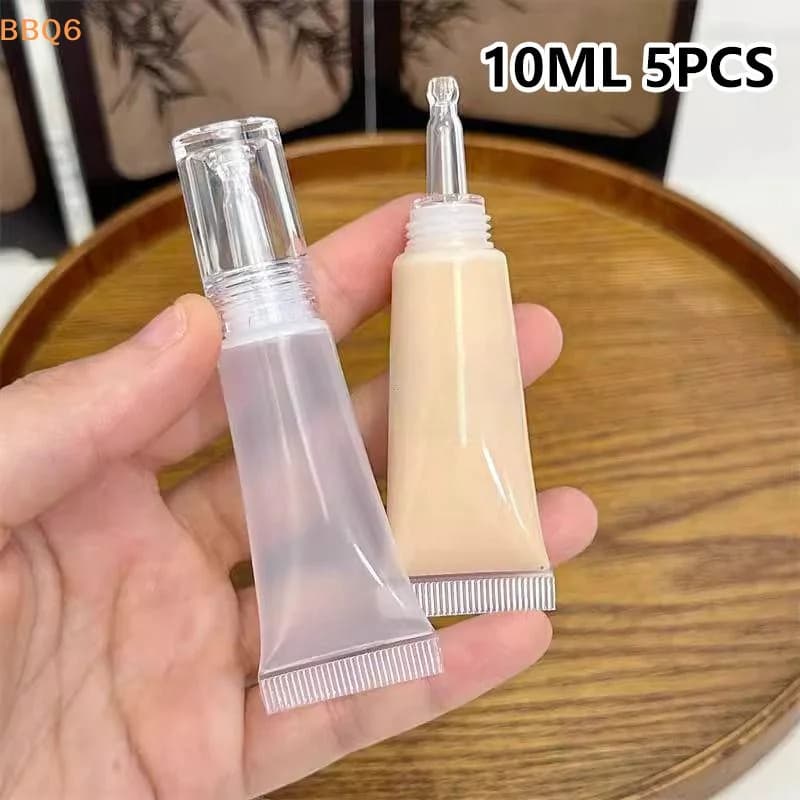 *5 flaconi trasparenti per fondotinta, flaconi contagocce per liquidi, contenitori da viaggio per campioni, tubetti vuoti per gel occhi, crema, lozione