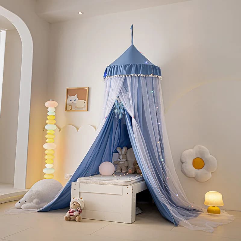 Double layer canopy mosquito net with sunshade, privacy protection, comfortable, princess style, ceiling