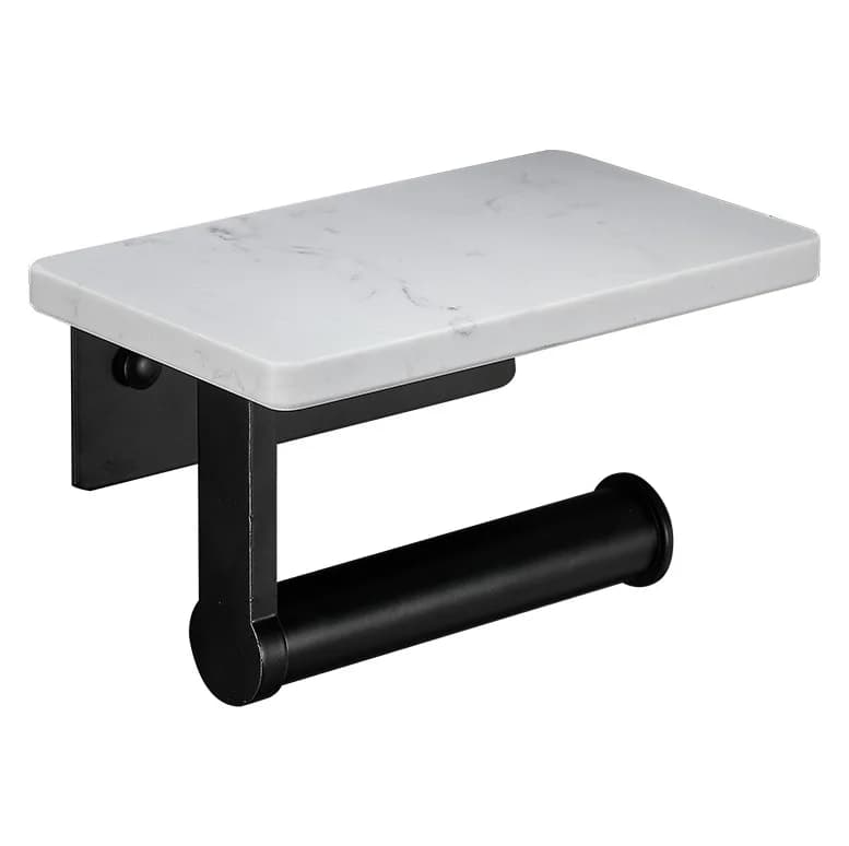 Marble Pattern Tissue Holder Space Aluminum Material Nordic Bathroom Toilet Paper Roll Rack No Drilling Required