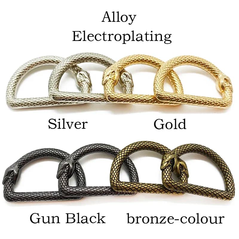 1 pz lega serpente D anelli fibbia 32mmx15mmx5mm per tessitura zaini cinghie collare per cani gatto fibbie a catena accessori