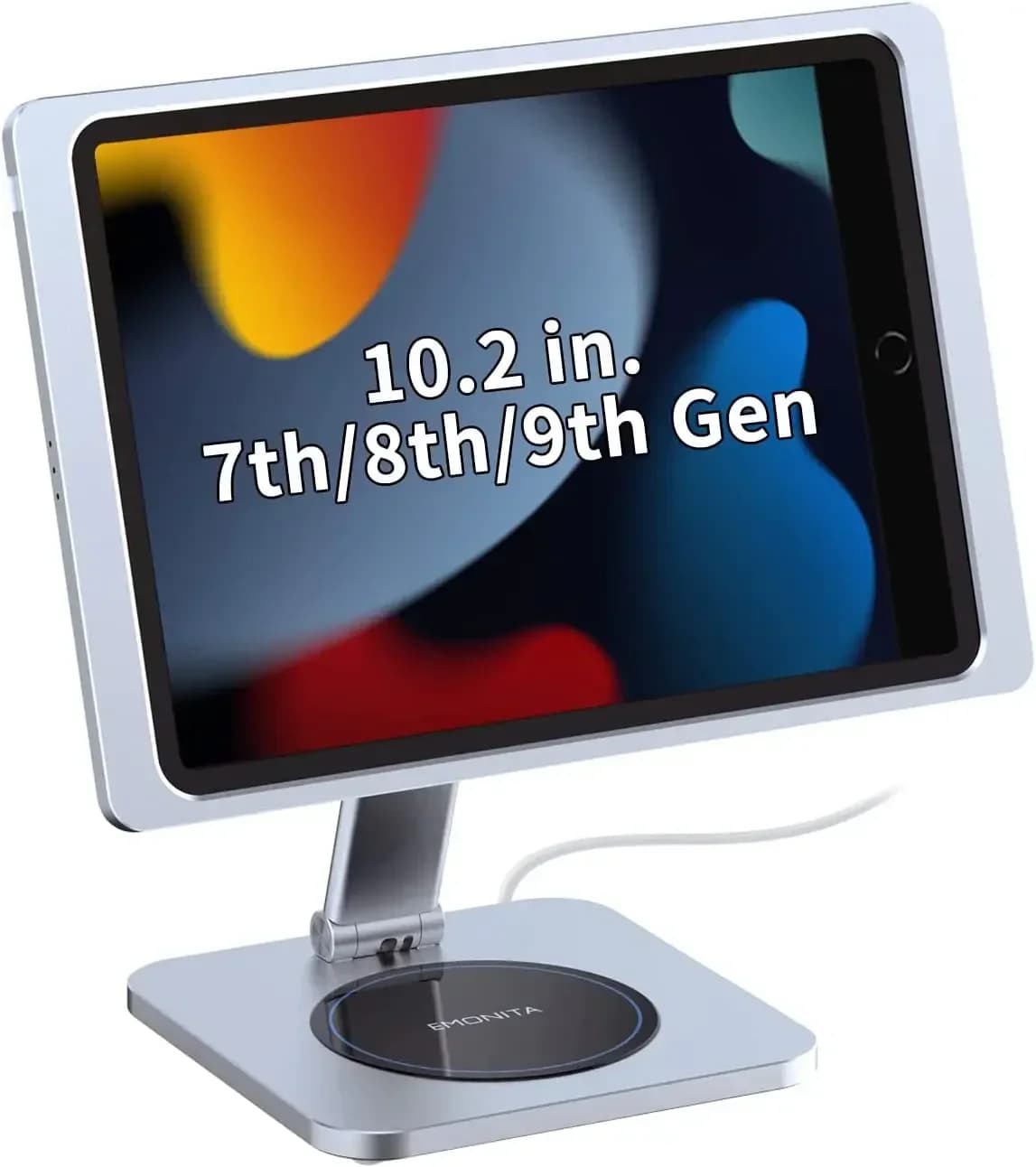 Supporto Magnetico EMONITA con Custodia di Ricarica per iPad 10.2 Pollici 7a / 8a / 9a Generazione (2021/2020/2019) Cavo di Ricarica Rapida USB C 18W