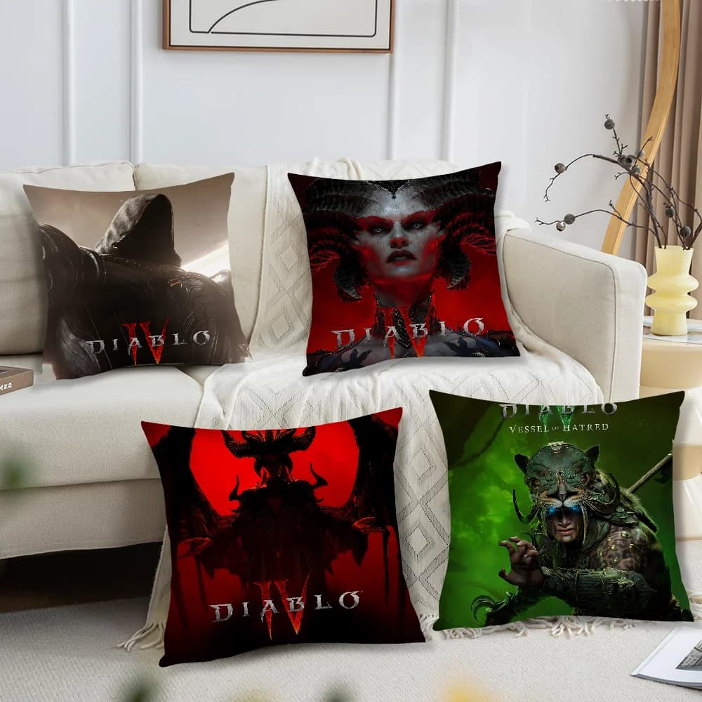 Gioco D-Diablo IV Fodera per cuscino cool per camera da letto, auto, caffetteria, camera morbida e soggiorno, divano, federa decorativa