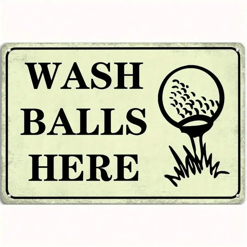 Divertente Insegna in Metallo con Palline da Golf per Man Cave, Bar, Garage, Decorazione Rustica da Parete in Latta