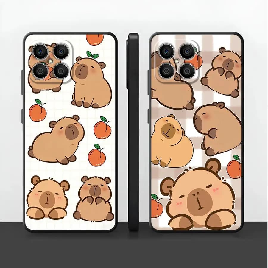 Cover per Telefono Honor X9a X8 X6 Magic5Lite 8X 70 90 X5b 200 400 Lite X7 con Design Colorato di Capibara