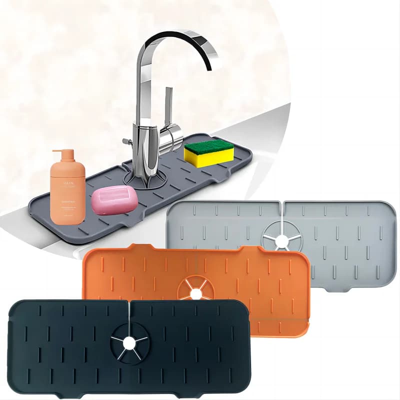 Accessori da Cucina: Tappetino Assorbente in Silicone per Rubinetto, Protezione Antispruzzi per Lavello, Tappetino Protettivo per Piano di Lavoro, Tappetino per Scarico Bagno