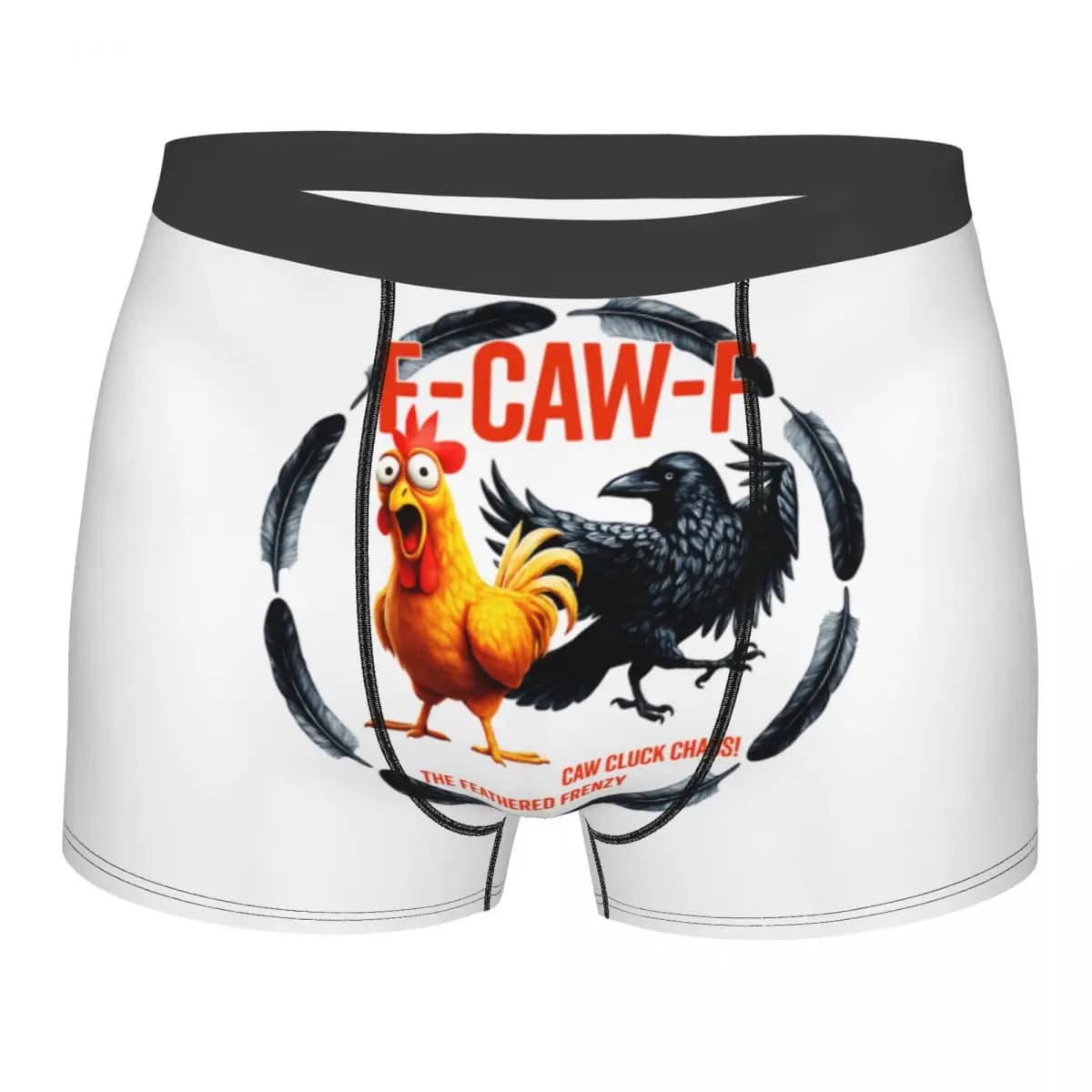 Funny F-Caw-F Chicken FCAWF Boxer Shorts da uomo con stampa 3D, mutande morbide da uomo