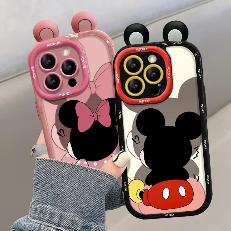 Cover per iPhone con Mickey Mouse, custodia morbida a cartone animato per ragazze e donne, compatibile con iPhone 15 14 13 12 Pro Max 11 XR XS X 8 7 6 6S SE 2020 2022