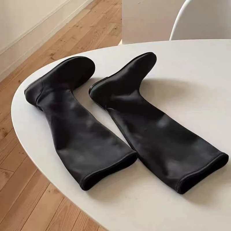 2025 nuove donne stivali alti appartamenti scarpe in pelle moda inverno Chelsea stivali da cavaliere partito scarpe da donna di marca casual Botas Mujer